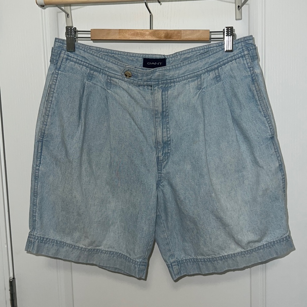 Vintage Gant Blue Jean Pleaded Cotton Shorts